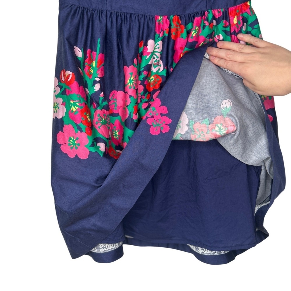 Lilly Pulitzer Lottie Strapless Fit & Flare Dress Mini Navy Cherry Mine Floral 8 - Picture 9 of 15